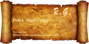 Rabi Gyöngyi névjegykártya